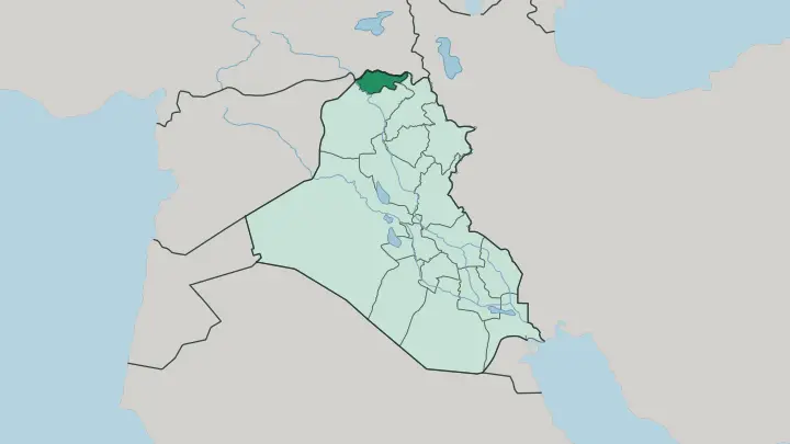 Map of Duhok Governorate in Iraq
