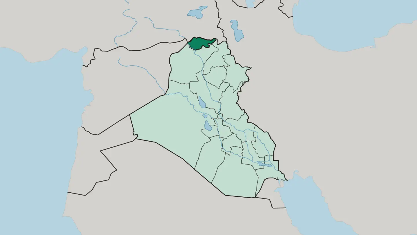 Map of Duhok Governorate in Iraq