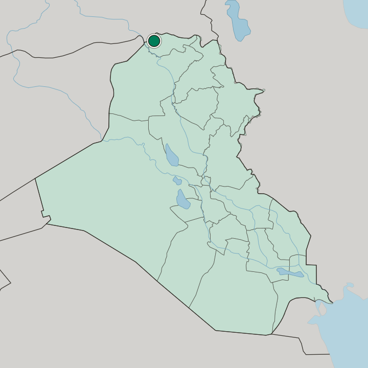 Map showing Zaxo — In Iraq