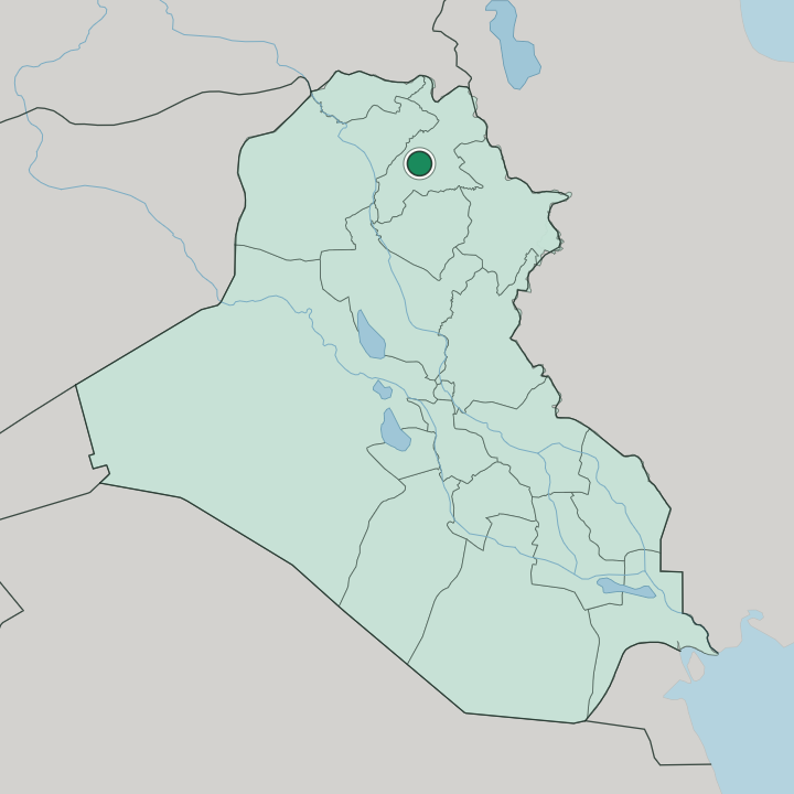 Map showing Erbil — In Iraq