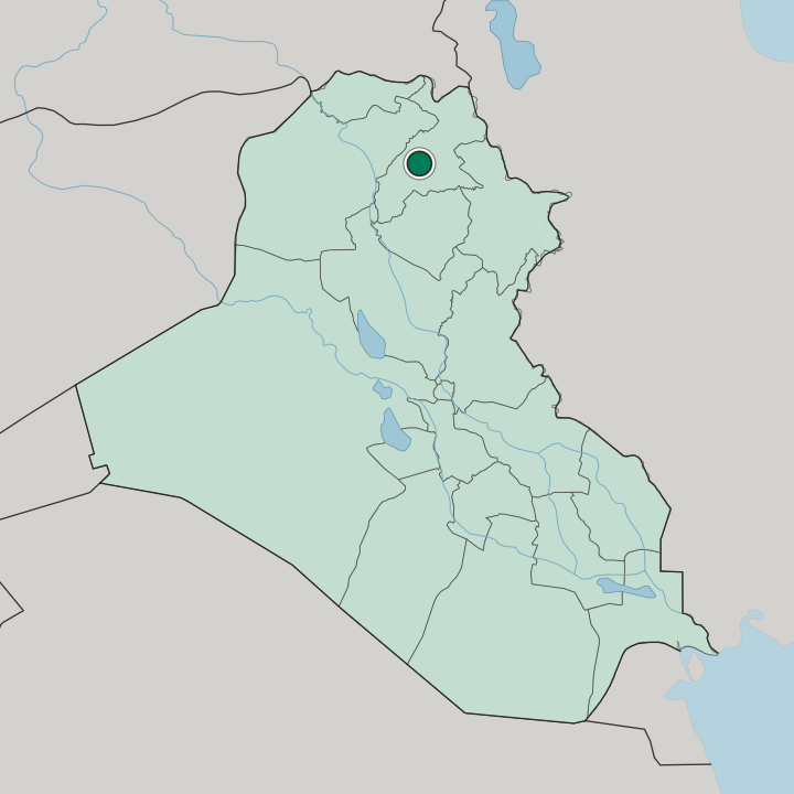 Map showing Erbil — In Iraq