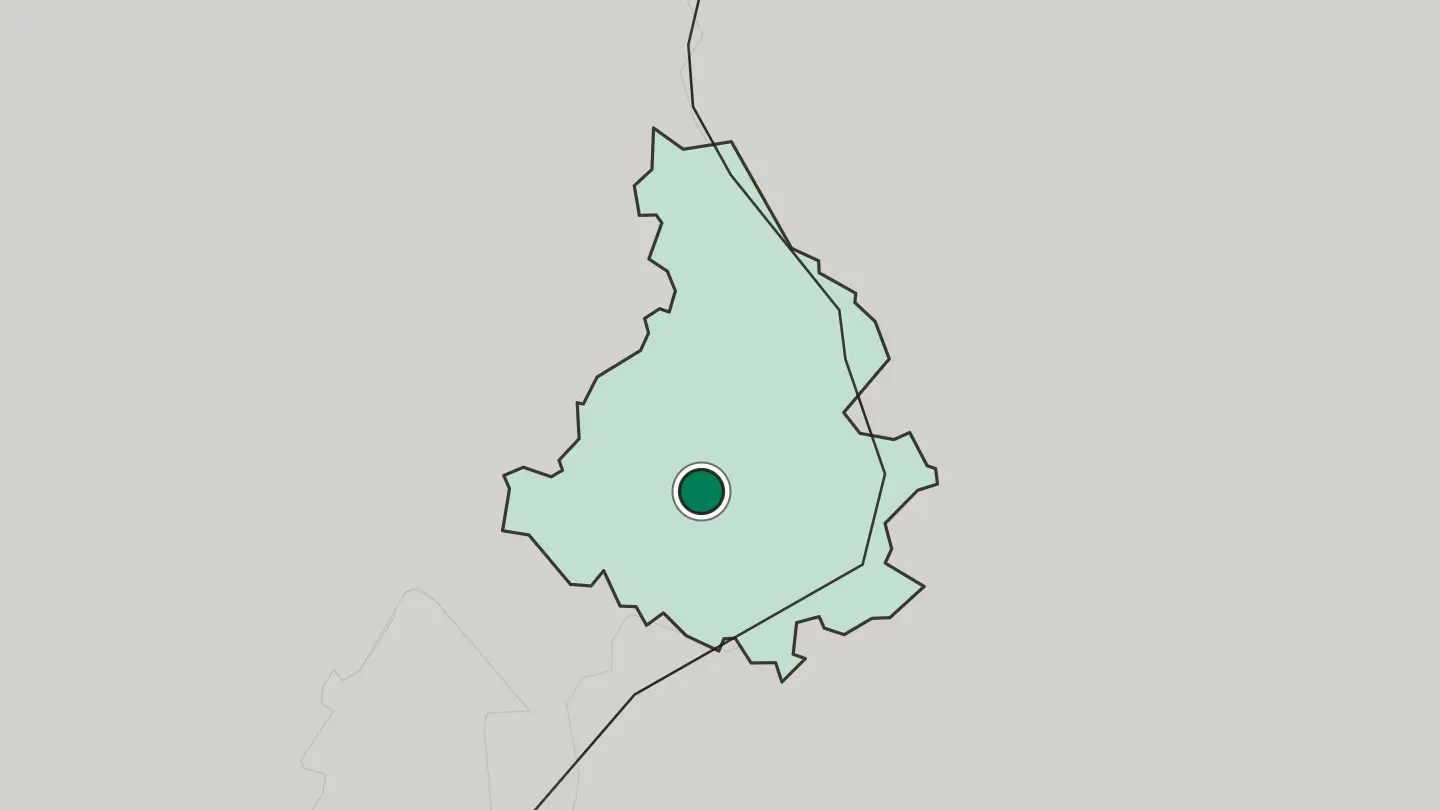 Map of Halabja in Iraq