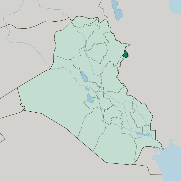 Map showing Halabja Governorate — In Iraq