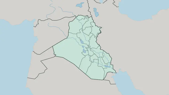 Map of Halabja Governorate in Iraq