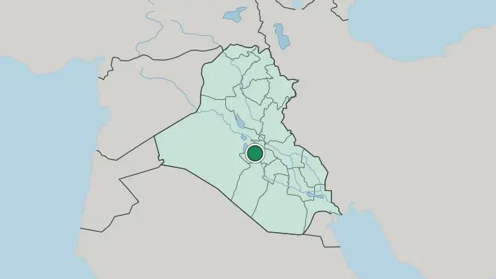 Map of Karbala in Iraq