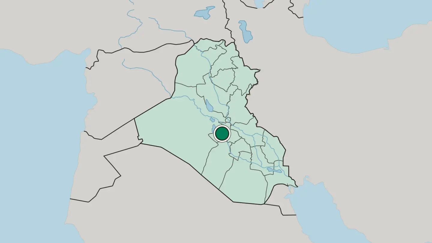 Map of Karbala in Iraq