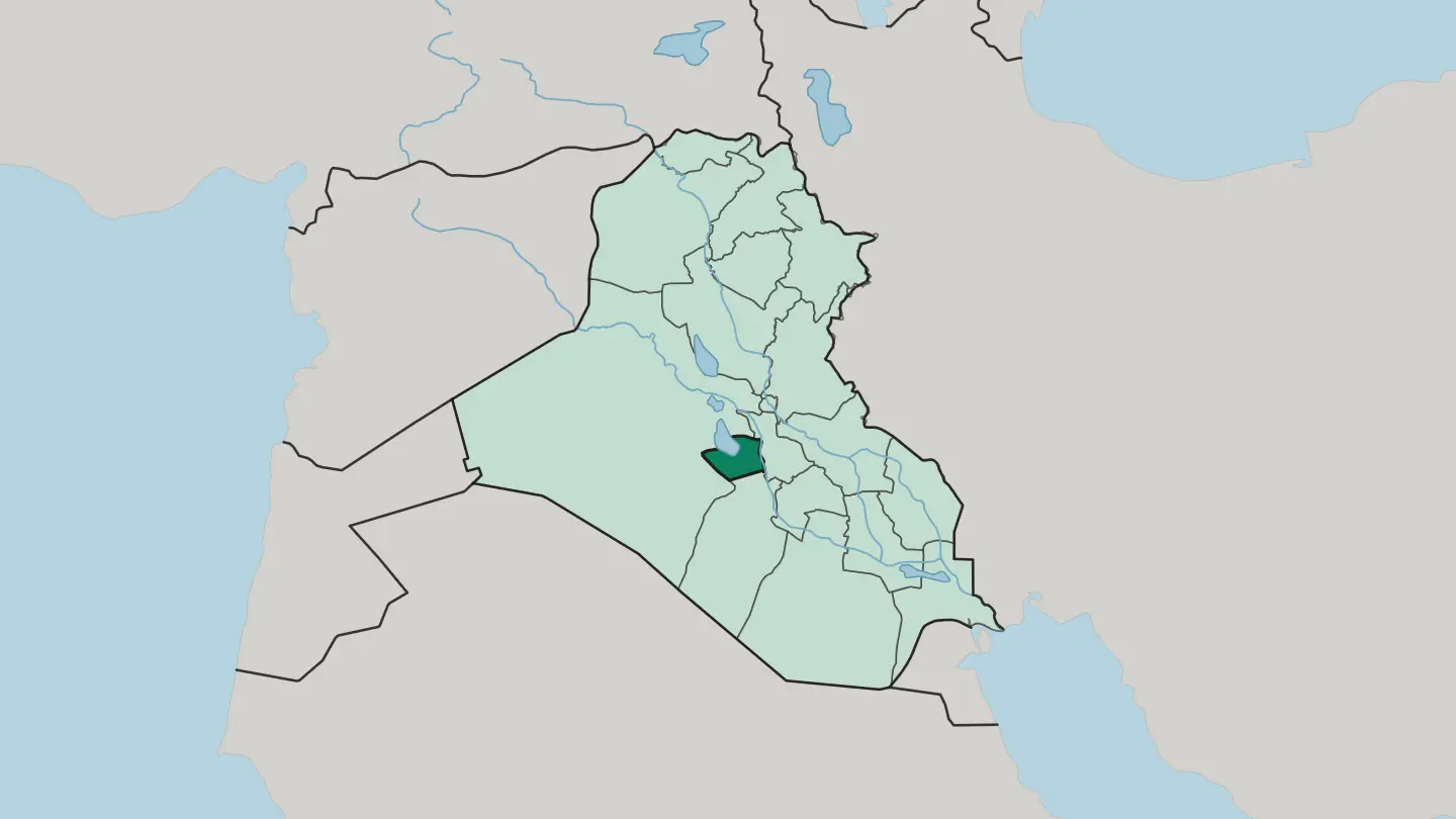 Map of Karbala Governorate in Iraq