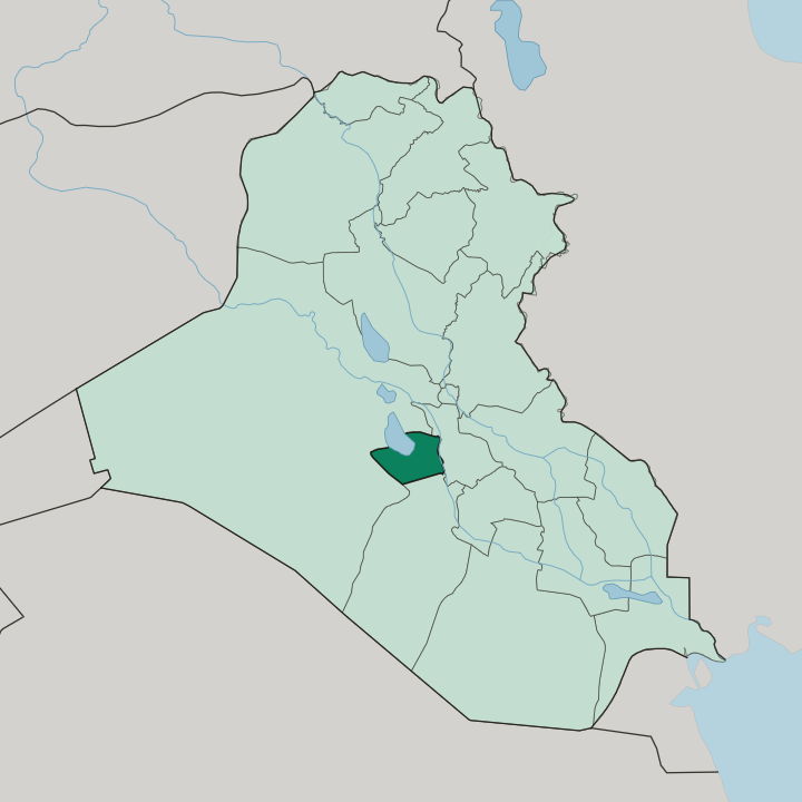 Map showing Karbala Governorate — In Iraq