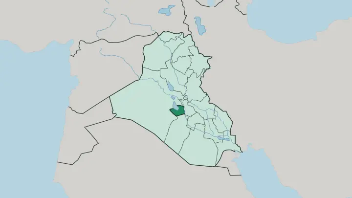 Map of Karbala Governorate in Iraq