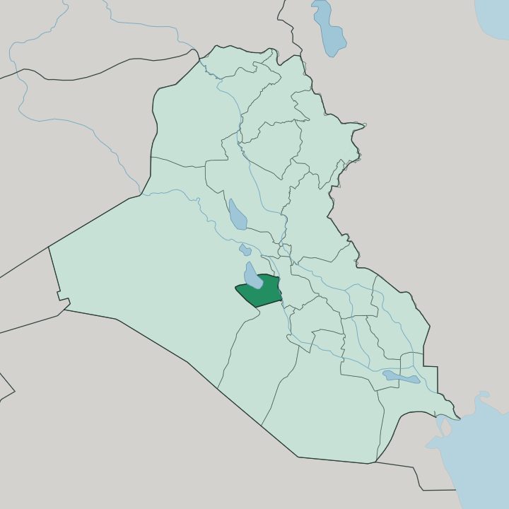 Map showing Karbala Governorate — In Iraq