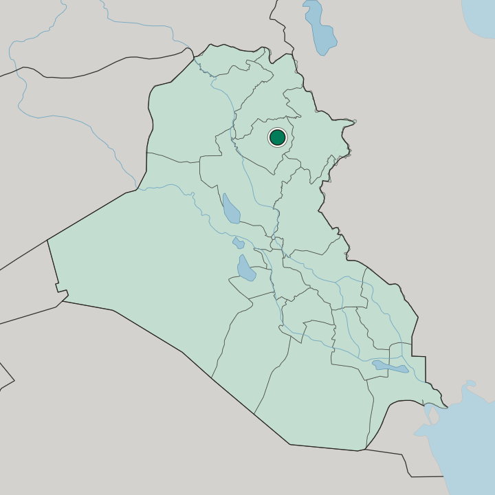 Map showing Kirkuk — In Iraq