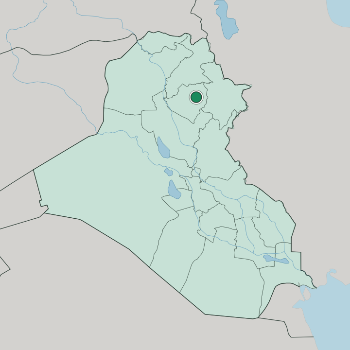 Map showing Kirkuk — In Iraq