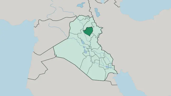 Map of Kirkuk Governorate in Iraq