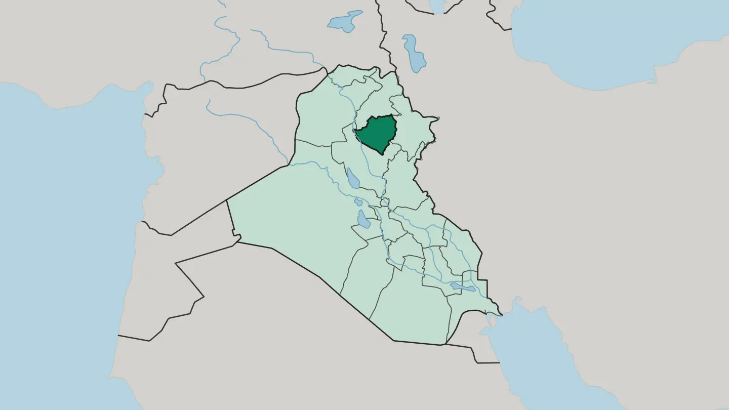 Map of Kirkuk Governorate in Iraq