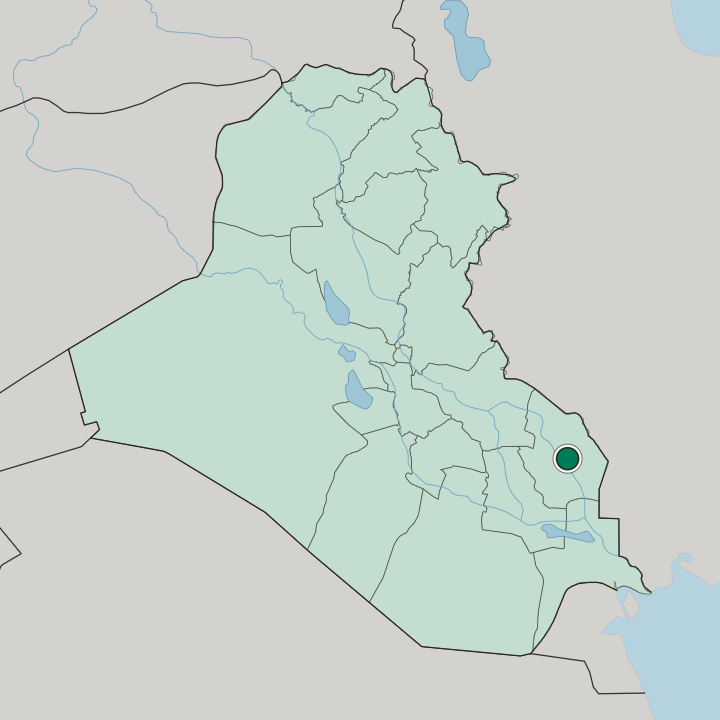 Map showing Al ‘Amārah — In Iraq