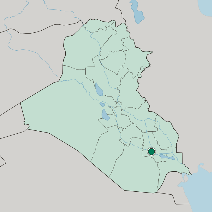 Map showing Nasiriyah — In Iraq