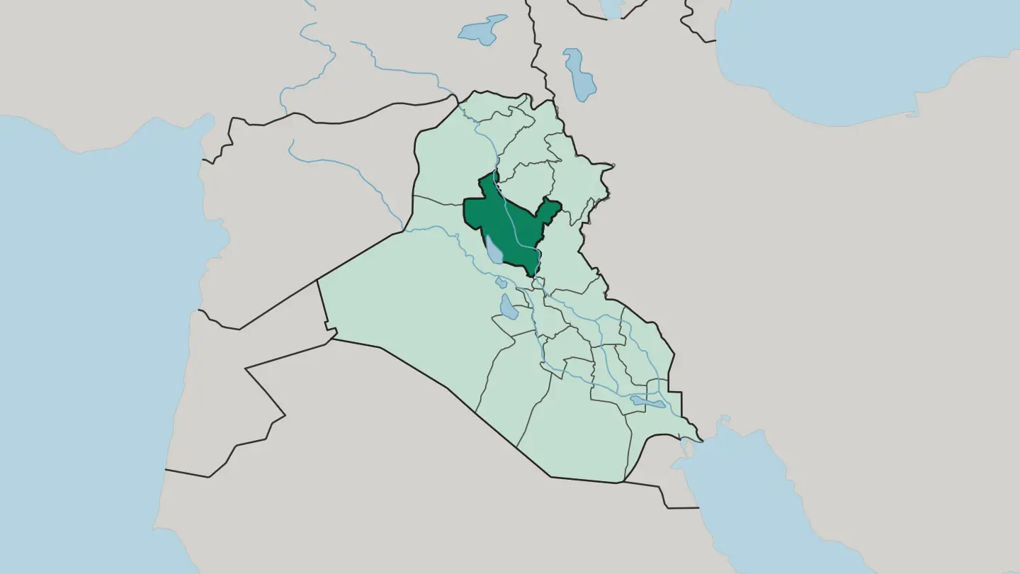 Map of Muhafazat Salah ad Din in Iraq