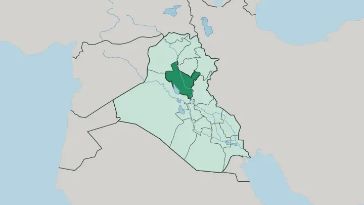 Map of Muhafazat Salah ad Din in Iraq