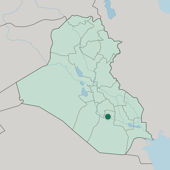 Map showing As Samawah — In Iraq