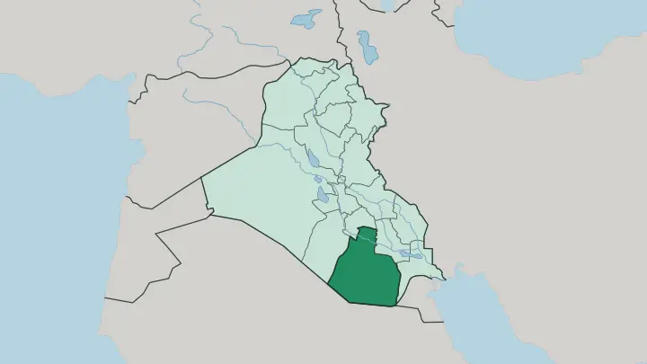 Map of Muthanna Governorate in Iraq