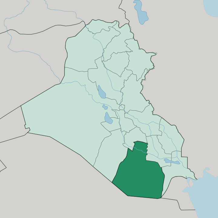 Map showing Muthanna Governorate — In Iraq