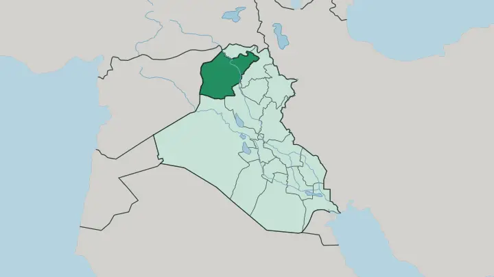 Map of Nineveh Governorate in Iraq