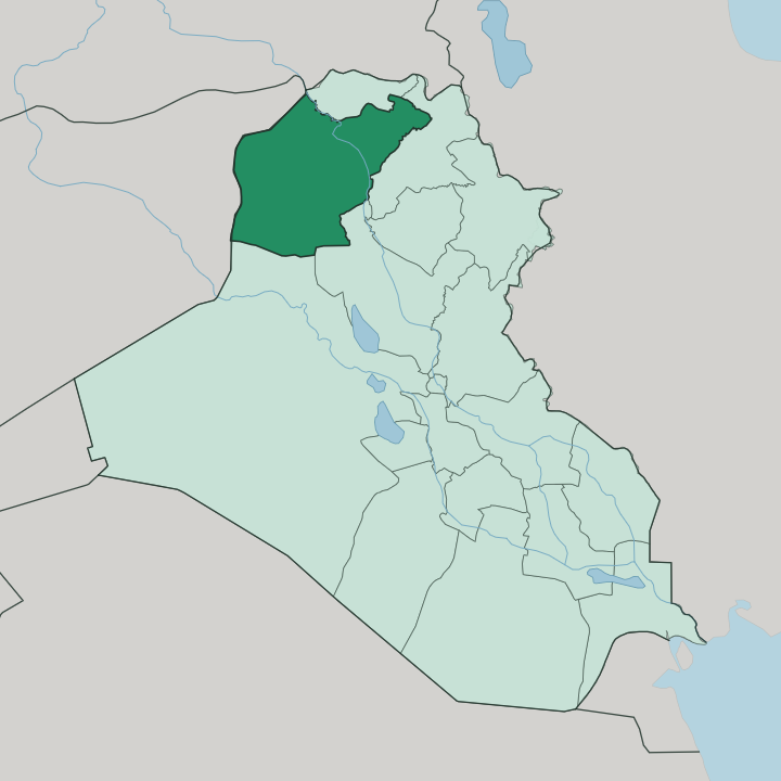 Map showing Nineveh Governorate — In Iraq