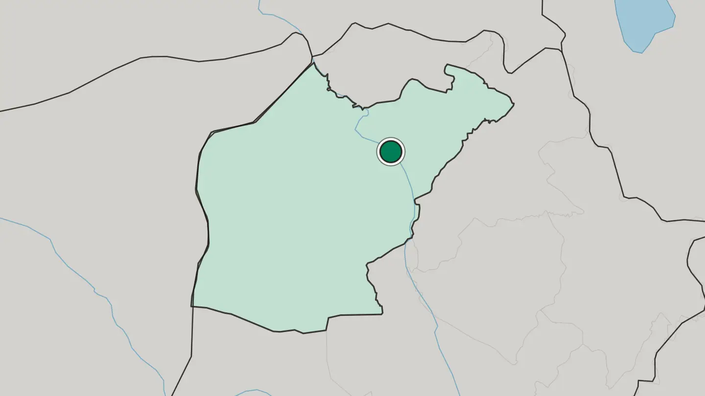 Map of Mosul in Iraq