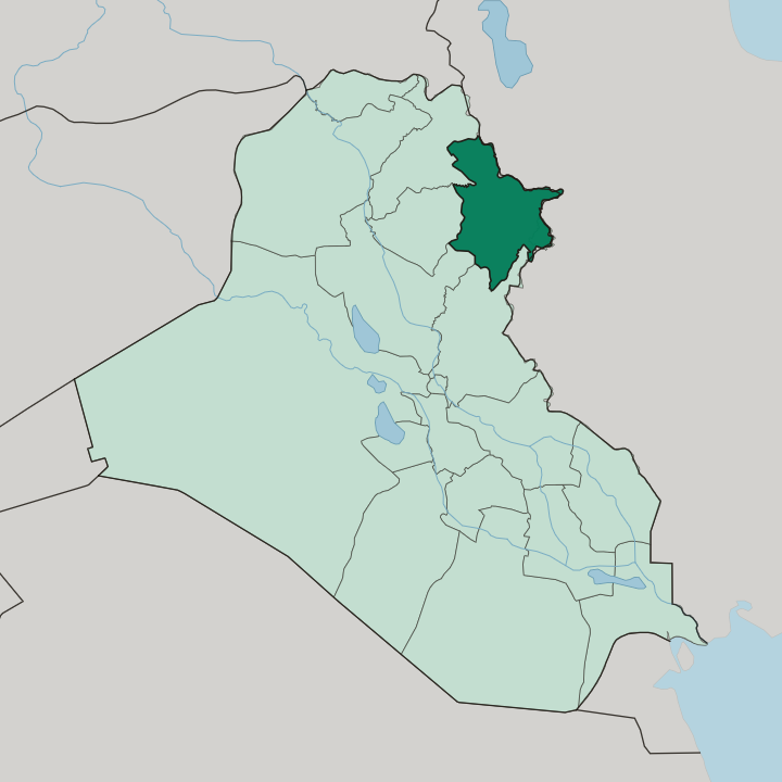 Map showing Sulaymaniyah Governorate — In Iraq