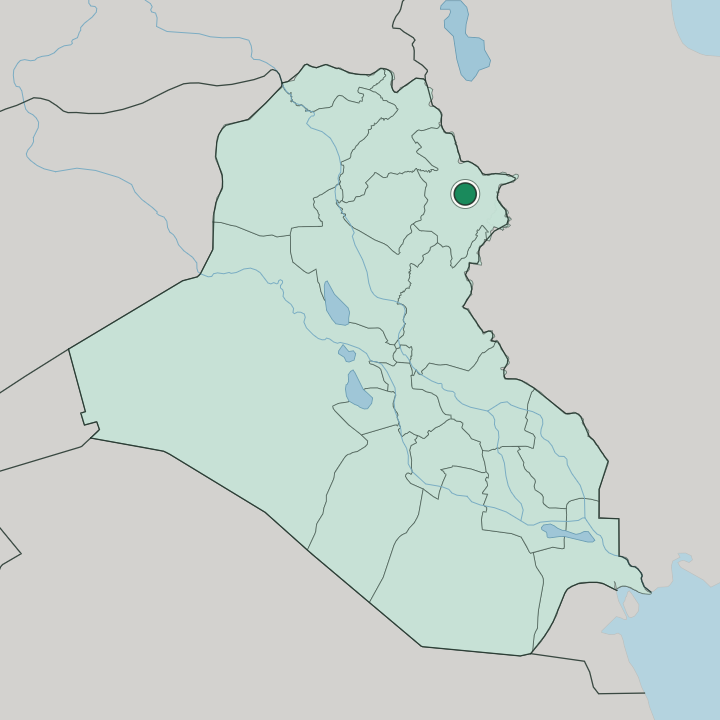 Map showing Sulaymaniyah — In Iraq