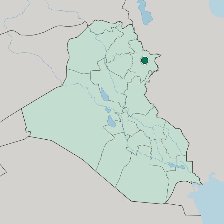 Map showing Sulaymaniyah — In Iraq
