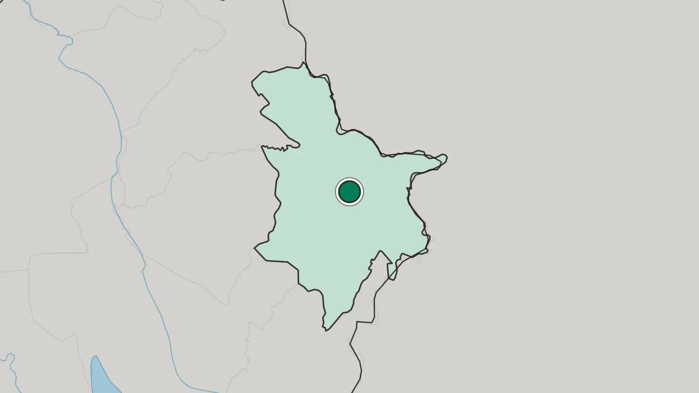 Map of Sulaymaniyah in Iraq