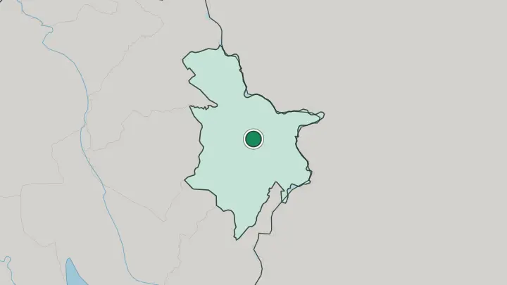 Map of Sulaymaniyah in Iraq