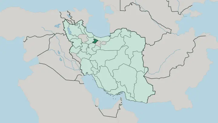 Map of Alborz Province in Iran