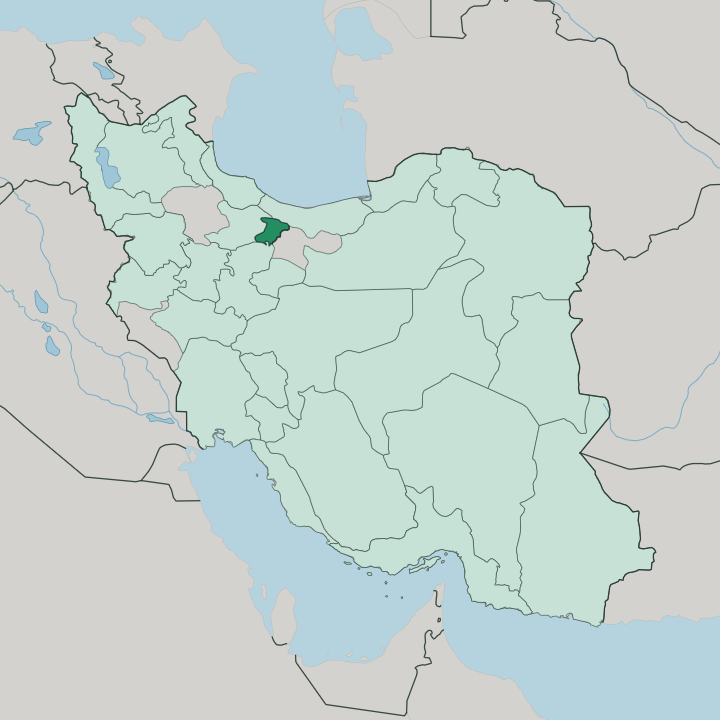 Map showing Alborz Province — In Iran