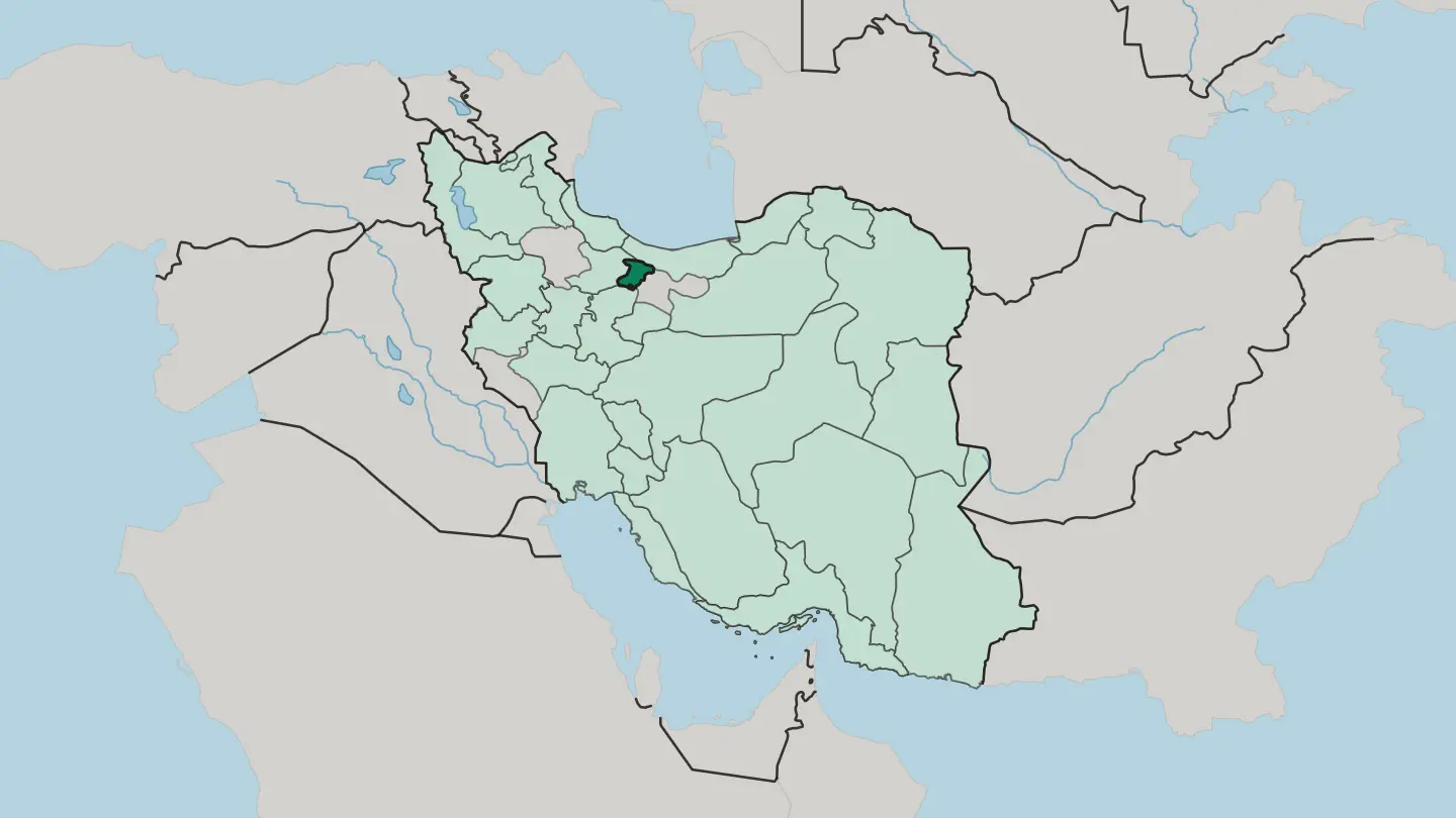 Map of Alborz Province in Iran