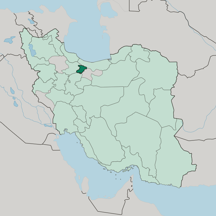 Map showing Alborz Province — In Iran