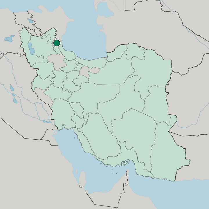 Map showing Ardabīl — In Iran