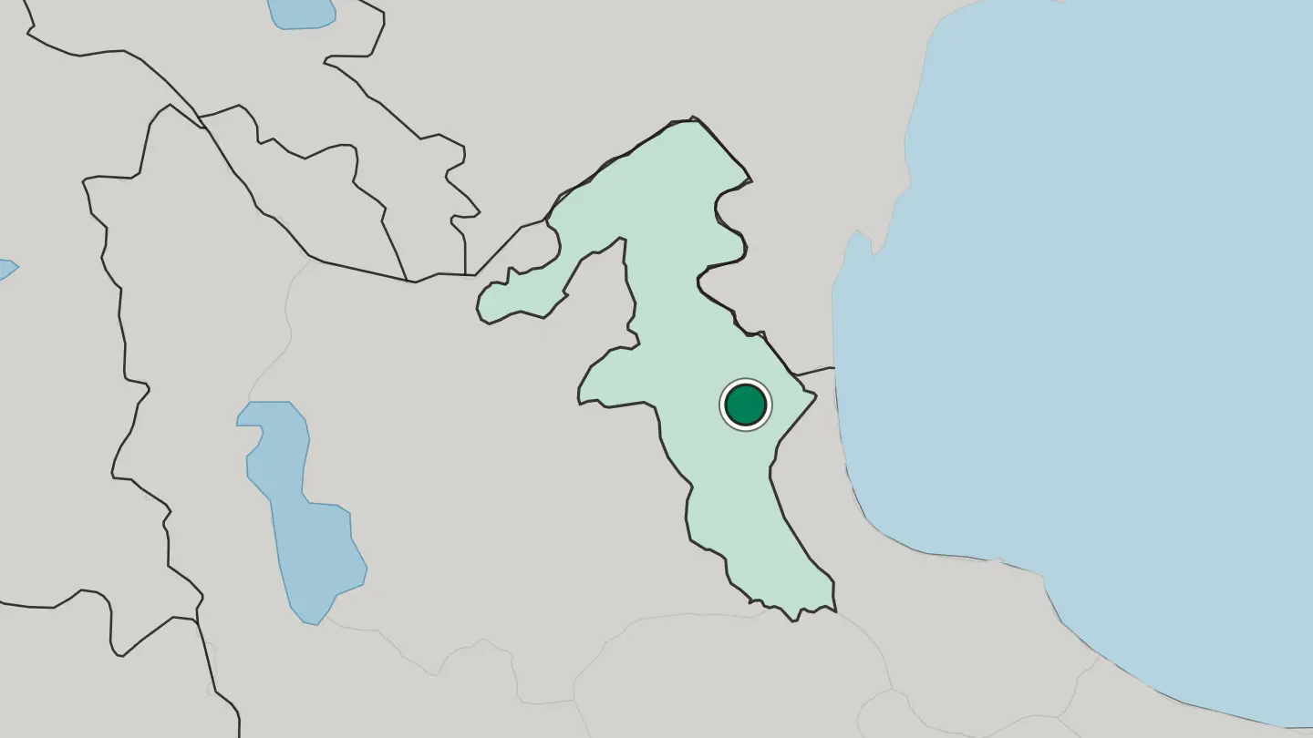 Map of Ardabīl in Iran