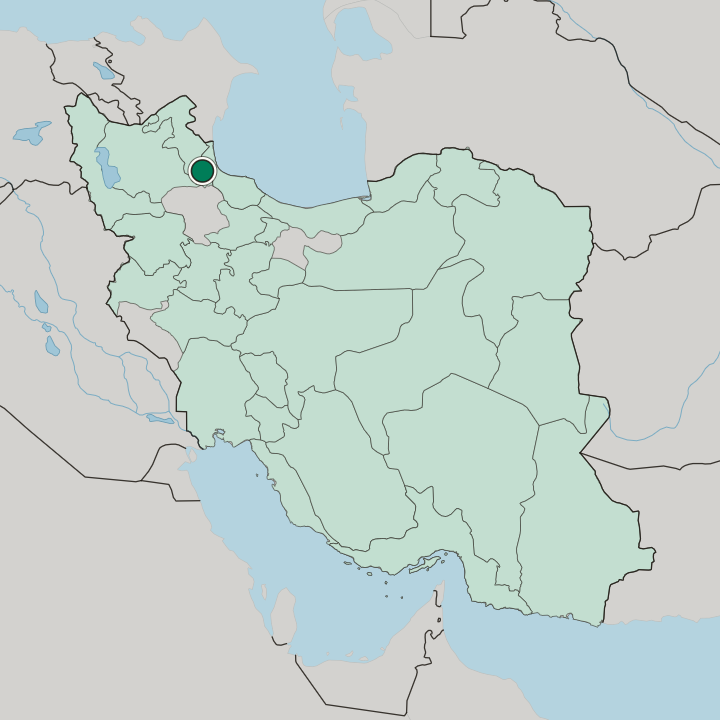 Map showing Khalkhāl — In Iran