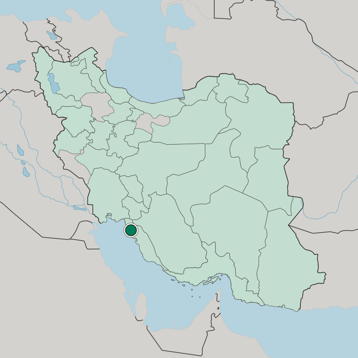 Map showing Bandar-e Genāveh — In Iran