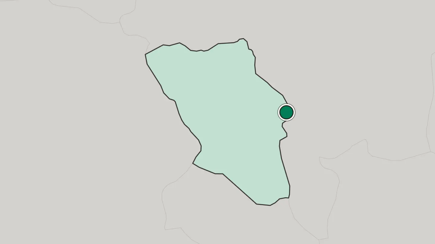 Map of Borūjen in Iran
