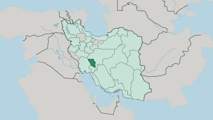 Map of Chaharmahal and Bakhtiari Province in Iran