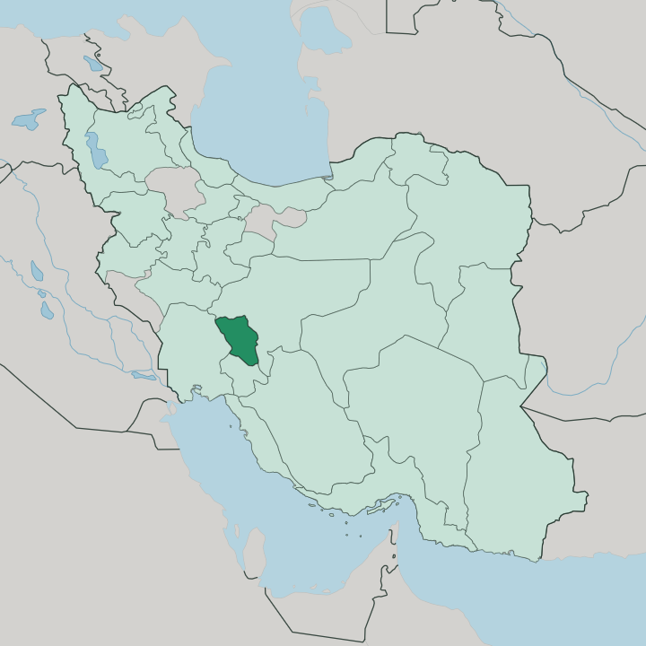 Map showing Chaharmahal and Bakhtiari Province — In Iran