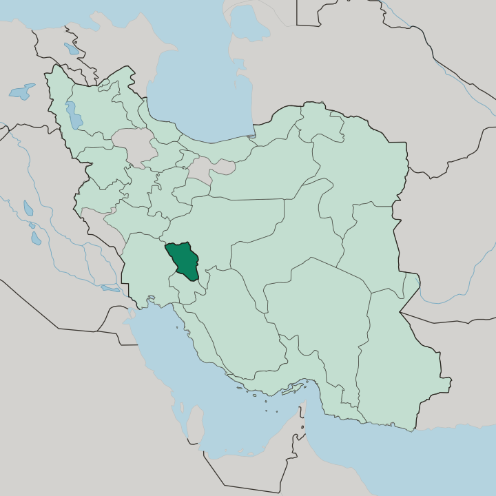 Map showing Chaharmahal and Bakhtiari Province — In Iran