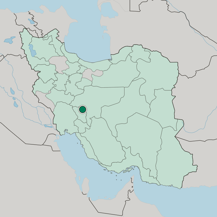 Map showing Shahr-e Kord — In Iran
