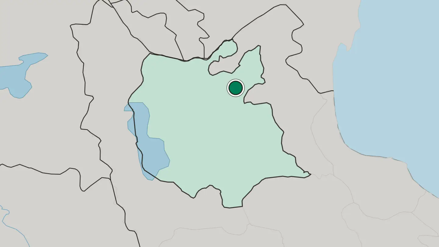 Map of Ahar in Iran