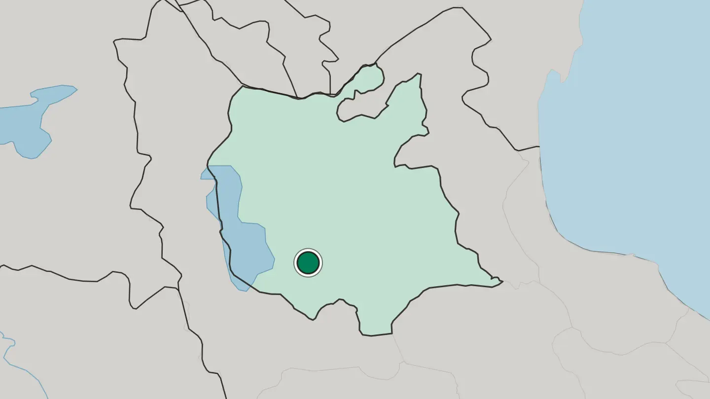 Map of Marāgheh in Iran