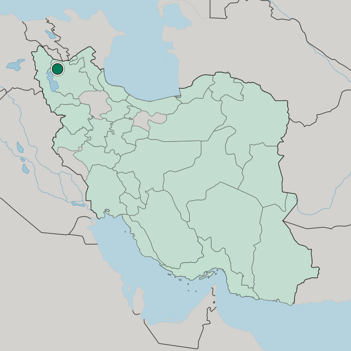 Map showing Marand — In Iran