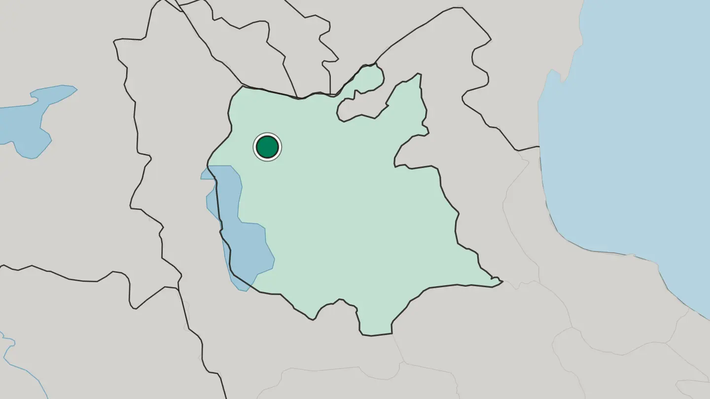 Map of Marand in Iran